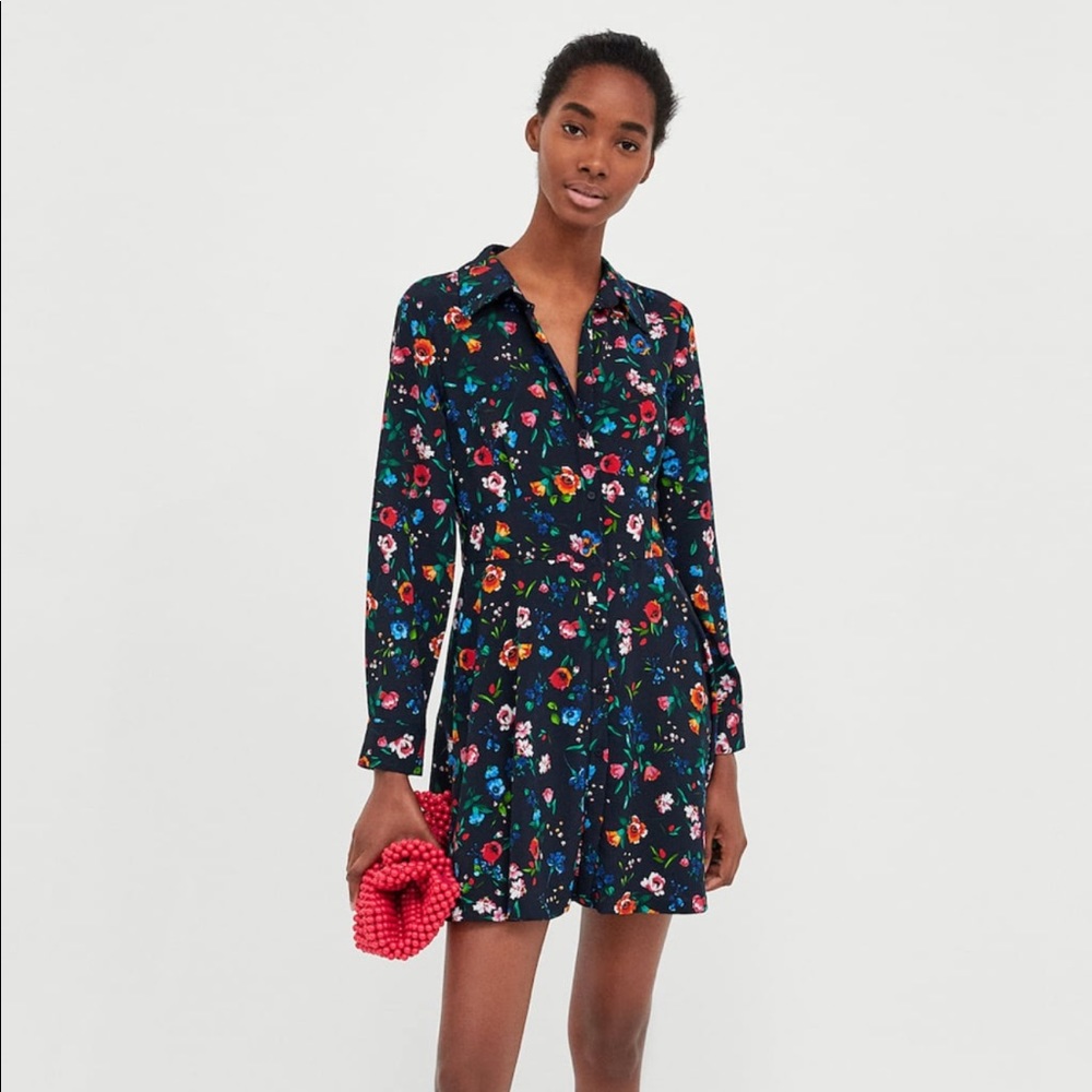 Zara print jumpsuit dress medium nwot